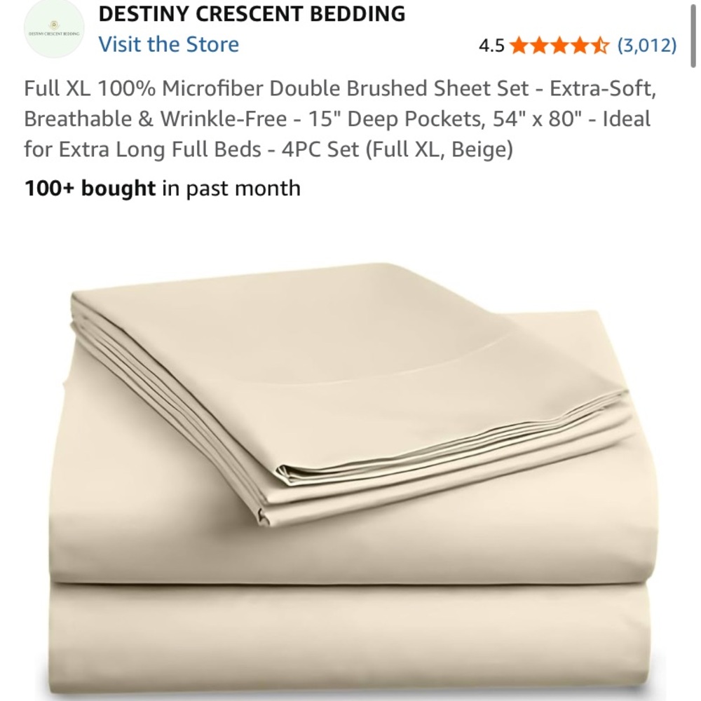 Ivory/beige sheets